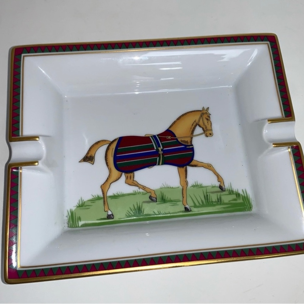 Hermes Equestrian Horse Porcelain Ashtray